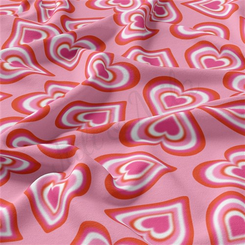 Valentine's Day Double Brushed Polyester Fabric Jersey Stretchy Soft Polyester Stretch Fabric