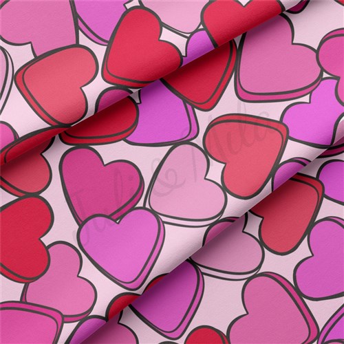 Valentine's Day Double Brushed Polyester Fabric Jersey Stretchy Soft Polyester Stretch Fabric