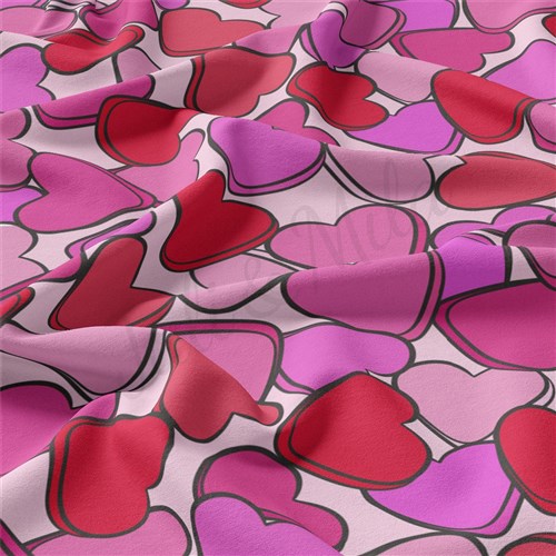 Valentine's Day Double Brushed Polyester Fabric Jersey Stretchy Soft Polyester Stretch Fabric