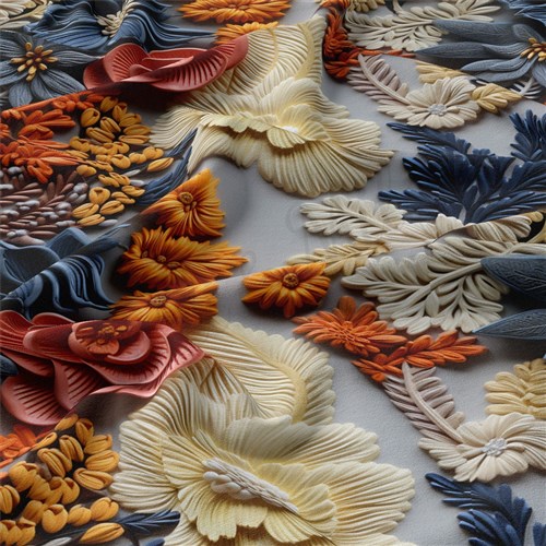 Embroidery Flowers Double Brushed Polyester Fabric Jersey Stretchy Soft Polyester Stretch Fabric