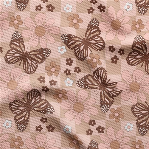 Butterflies Butterfly Double Brushed Polyester Fabric Jersey Stretchy Soft Polyester Stretch Fabric