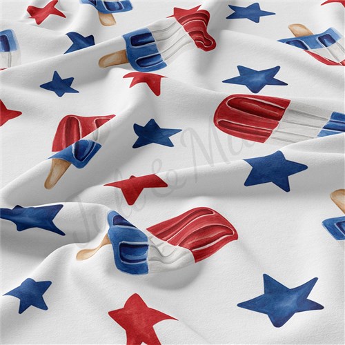 4th of July Patriotic Double Brushed Polyester Fabric Jersey Stretchy Soft Polyester Stretch Fabric
