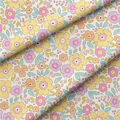 Floral Floral Flowers Double Brushed Polyester Fabric Jersey Stretchy Soft Polyester Stretch Fabric