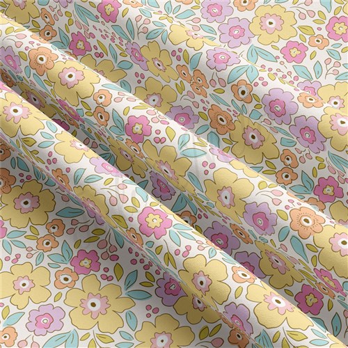 Floral Floral Flowers Double Brushed Polyester Fabric Jersey Stretchy Soft Polyester Stretch Fabric