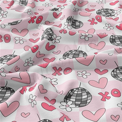 Valentine's Day Double Brushed Polyester Fabric Jersey Stretchy Soft Polyester Stretch Fabric
