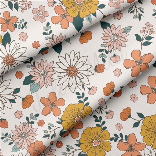 Floral Double Brushed Polyester Fabric Jersey Stretchy Soft Polyester Stretch Fabric
