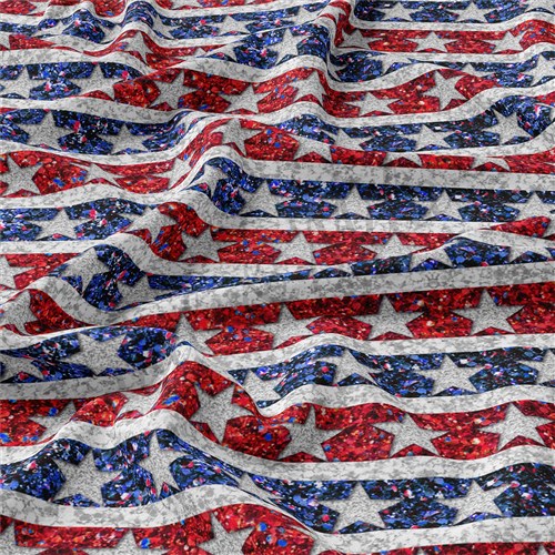 4th of July Patriotic Double Brushed Polyester Fabric Jersey Stretchy Soft Polyester Stretch Fabric