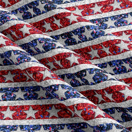 4th of July Patriotic Double Brushed Polyester Fabric Jersey Stretchy Soft Polyester Stretch Fabric