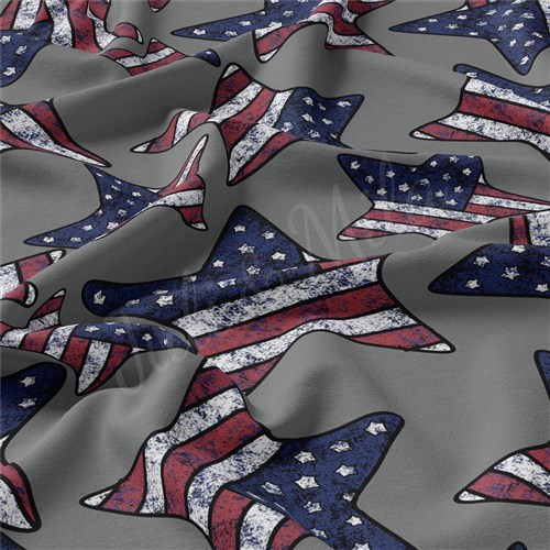 4th of July Patriotic Double Brushed Polyester Fabric Jersey Stretchy Soft Polyester Stretch Fabric
