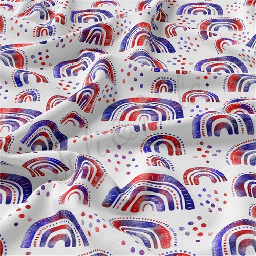 4th of July Patriotic Double Brushed Polyester Fabric Jersey Stretchy Soft Polyester Stretch Fabric