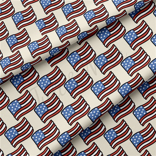 4th of July Patriotic Double Brushed Polyester Fabric Jersey Stretchy Soft Polyester Stretch Fabric