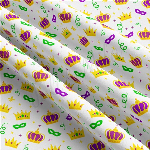 Mardi Gras Double Brushed Polyester Fabric Jersey Stretchy Soft Polyester Stretch Fabric