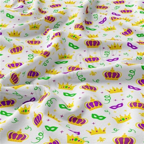 Mardi Gras Double Brushed Polyester Fabric Jersey Stretchy Soft Polyester Stretch Fabric