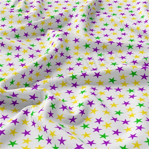 Mardi Gras Double Brushed Polyester Fabric Jersey Stretchy Soft Polyester Stretch Fabric