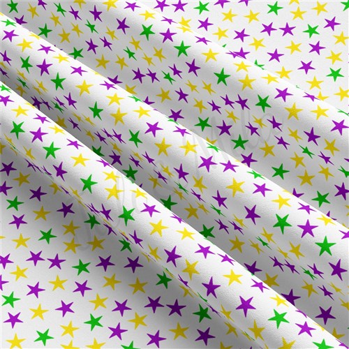 Mardi Gras Double Brushed Polyester Fabric Jersey Stretchy Soft Polyester Stretch Fabric