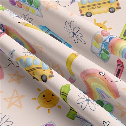 Back to School Double Brushed Polyester Fabric Jersey Stretchy Soft Polyester Stretch Fabric