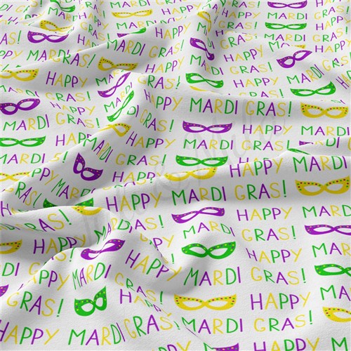 Mardi Gras Double Brushed Polyester Fabric Jersey Stretchy Soft Polyester Stretch Fabric