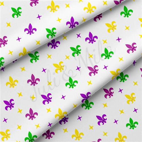 Mardi Gras Double Brushed Polyester Fabric Jersey Stretchy Soft Polyester Stretch Fabric