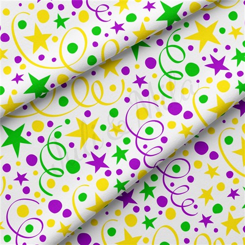 Mardi Gras Double Brushed Polyester Fabric Jersey Stretchy Soft Polyester Stretch Fabric