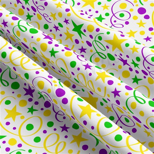 Mardi Gras Double Brushed Polyester Fabric Jersey Stretchy Soft Polyester Stretch Fabric