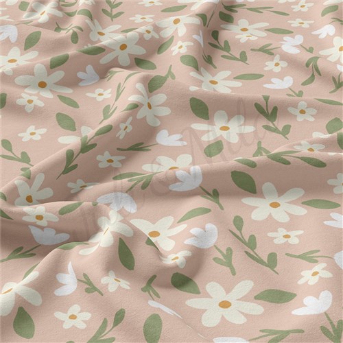 Floral Double Brushed Polyester Fabric Jersey Stretchy Soft Polyester Stretch Fabric