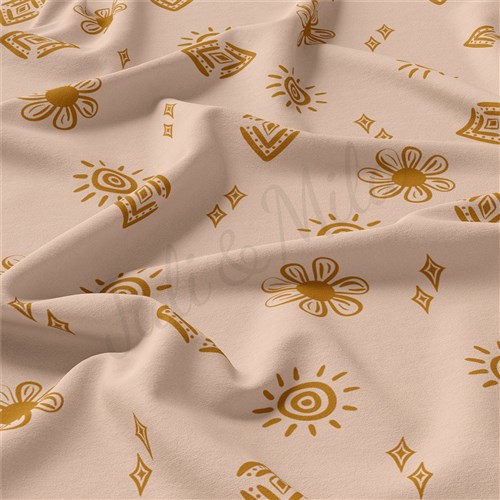 Boho Double Brushed Polyester Fabric Jersey Stretchy Soft Polyester Stretch Fabric