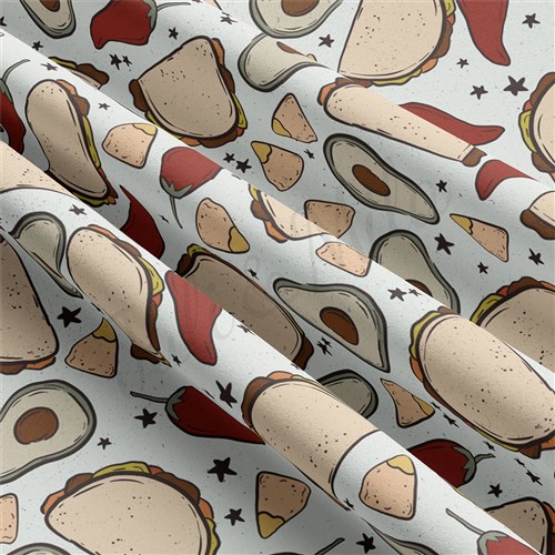 Tacos Double Brushed Polyester Fabric Jersey Stretchy Soft Polyester Stretch Fabric