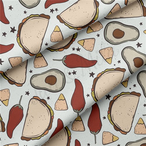 Tacos Double Brushed Polyester Fabric Jersey Stretchy Soft Polyester Stretch Fabric