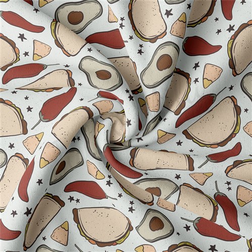 Tacos Double Brushed Polyester Fabric Jersey Stretchy Soft Polyester Stretch Fabric