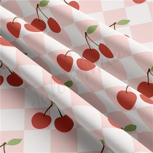 Cherries Cherry Double Brushed Polyester Fabric Jersey Stretchy Soft Polyester Stretch Fabric