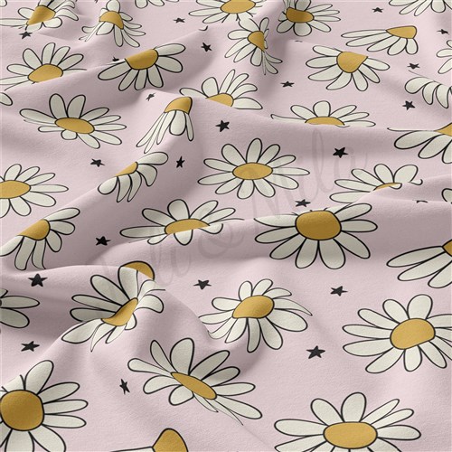 Floral Flowers Double Brushed Polyester Fabric Jersey Stretchy Soft Polyester Stretch Fabric