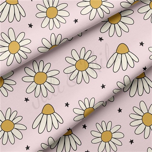Floral Flowers Double Brushed Polyester Fabric Jersey Stretchy Soft Polyester Stretch Fabric