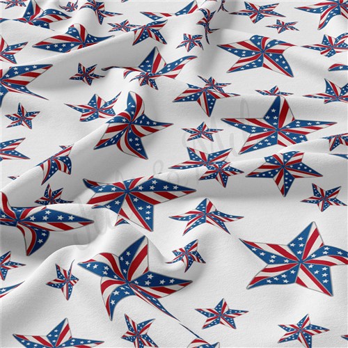 4th of July Patriotic Double Brushed Polyester Fabric Jersey Stretchy Soft Polyester Stretch Fabric