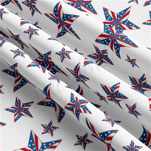 4th of July Patriotic Double Brushed Polyester Fabric Jersey Stretchy Soft Polyester Stretch Fabric