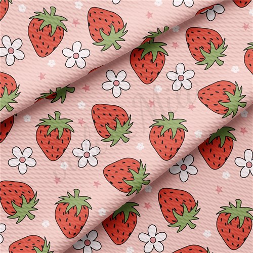 Strawberry Double Brushed Polyester Fabric Jersey Stretchy Soft Polyester Stretch Fabric