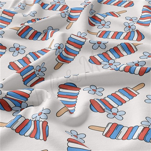 Patriotic 4th of July Double Brushed Polyester Fabric Jersey Stretchy Soft Polyester Stretch Fabric
