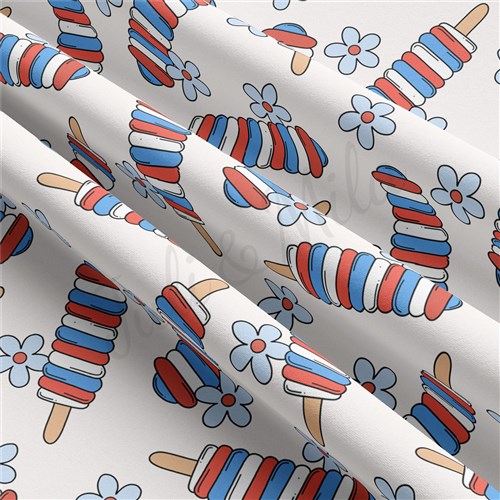 Patriotic 4th of July Double Brushed Polyester Fabric Jersey Stretchy Soft Polyester Stretch Fabric
