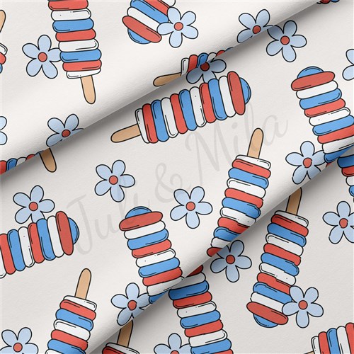 Patriotic 4th of July Double Brushed Polyester Fabric Jersey Stretchy Soft Polyester Stretch Fabric