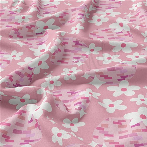 Floral Flowers Double Brushed Polyester Fabric Jersey Stretchy Soft Polyester Stretch Fabric