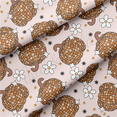 Pumpkin Fall Double Brushed Polyester Fabric Jersey Stretchy Soft Polyester Stretch Fabric