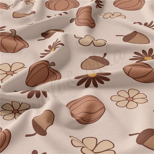 Pumpkin Fall Double Brushed Polyester Fabric Jersey Stretchy Soft Polyester Stretch Fabric