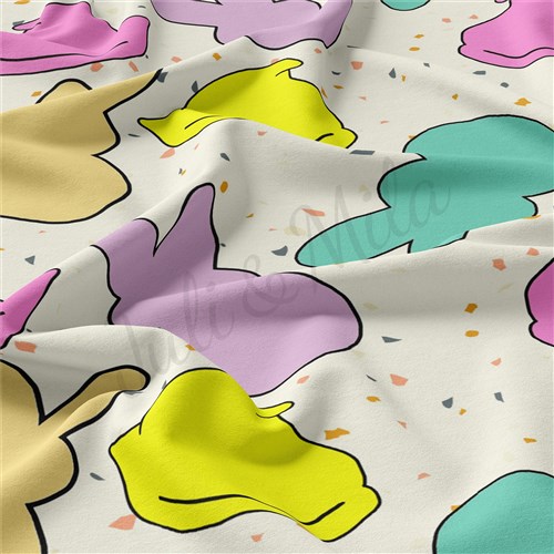 Easter Double Brushed Polyester Fabric Jersey Stretchy Soft Polyester Stretch Fabric
