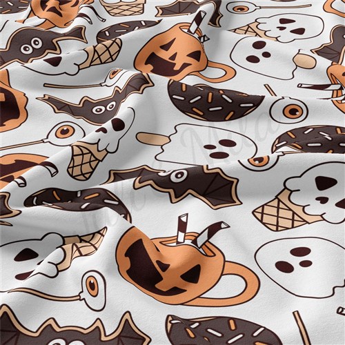 halloween ghosts fall Double Brushed Polyester Fabric Jersey Stretchy Soft Polyester Stretch Fabric
