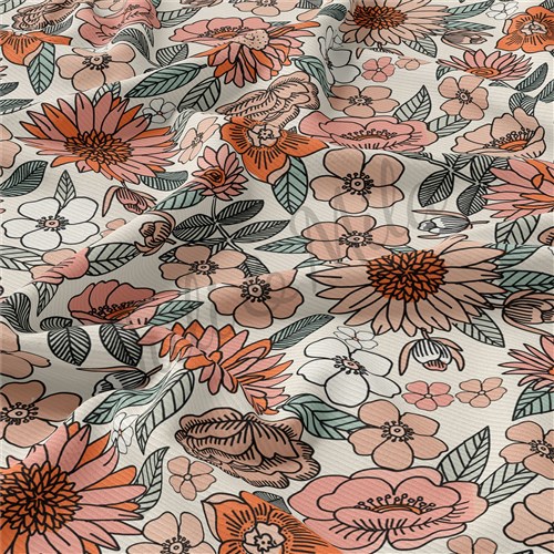 Floral Rib Knit Fabric, floral56 & Get a Free $89.99 Embroidery Bundle