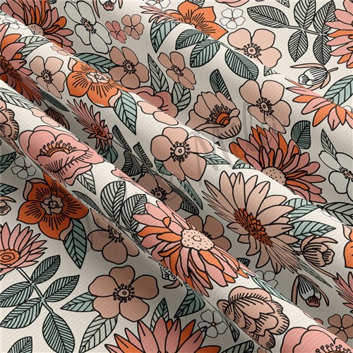 Floral Rib Knit Fabric, floral56 & Get a Free $89.99 Embroidery Bundle