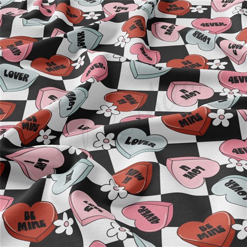 Valentine's Day Double Brushed Polyester Fabric Jersey Stretchy Soft Polyester Stretch Fabric