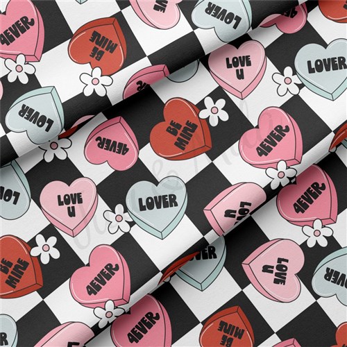 Valentine's Day Double Brushed Polyester Fabric Jersey Stretchy Soft Polyester Stretch Fabric