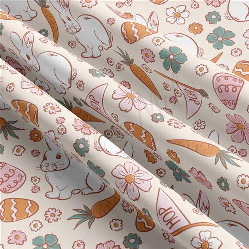 Easter Double Brushed Polyester Fabric Jersey Stretchy Soft Polyester Stretch Fabric