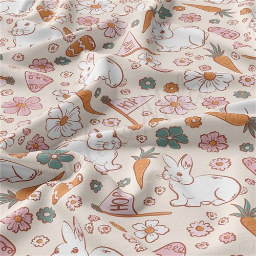 Easter Double Brushed Polyester Fabric Jersey Stretchy Soft Polyester Stretch Fabric