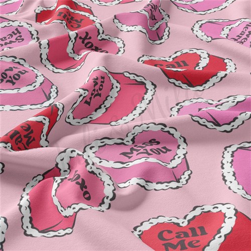 Valentine's Day Double Brushed Polyester Fabric Jersey Stretchy Soft Polyester Stretch Fabric